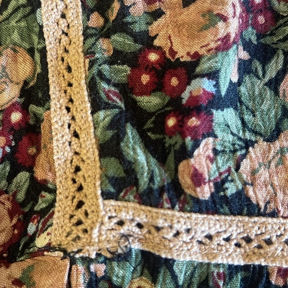 American Rag babydoll boho big bell sleeve TASSLE tie crochet detailing flare - Picture 3 of 9